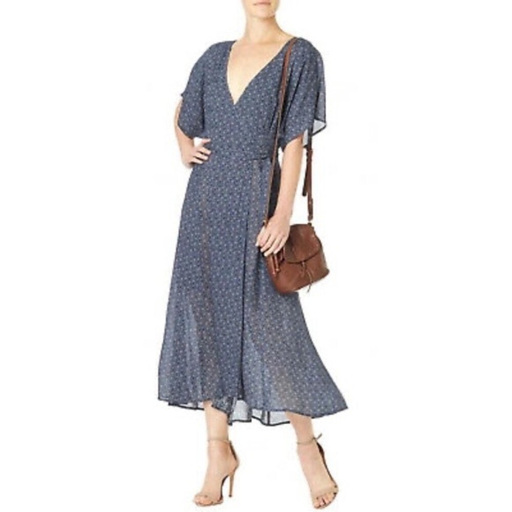 Sanctuary Mischa Midi Wrap Dress in Indigo Mandala, Medium